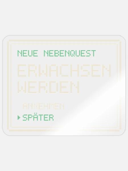 Neue Nebenquest Erwachsen werden - Pixel Retro - Sticker Größe S (10 x 10 cm) - Transparent glänzend