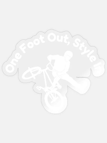 One foot off, Style IN - Sticker Größe S (10 x 10 cm) - Transparent glänzend