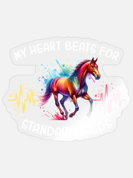 Traber Herzlinie Pferd - Sticker Größe S (10 x 10 cm) - Transparent glänzend