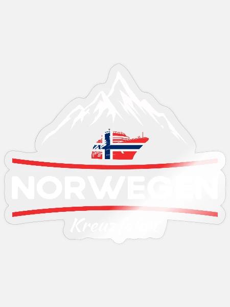 Kreuzfahrt durch Norwegen - Sticker Größe S (10 x 10 cm) - Transparent glänzend