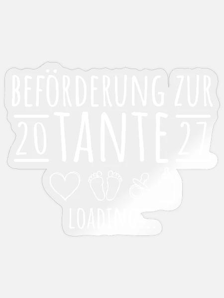 Beförderung zur Tante 2027 loading - Sticker Größe S (10 x 10 cm) - Transparent glänzend