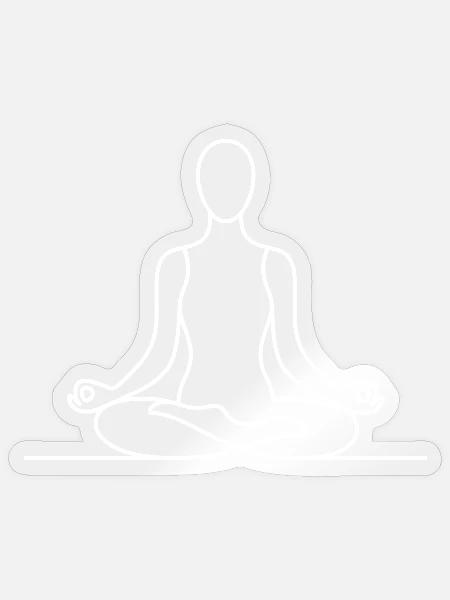 Meditationslinie: ruhige Sitzhaltung - Sticker Größe S (10 x 10 cm) - Transparent glänzend