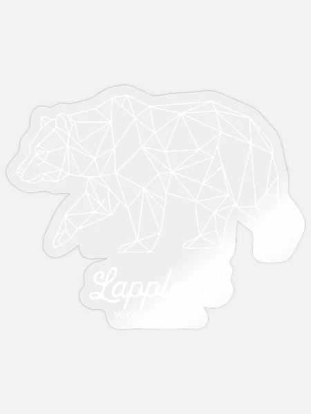 Lappland Bär - Wild & Peaceful Polygon Design - Sticker Größe S (10 x 10 cm) - Transparent glänzend
