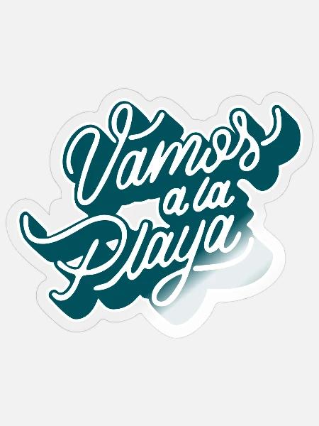 Vamos à la playa - Sticker Größe S (10 x 10 cm) - Transparent glänzend
