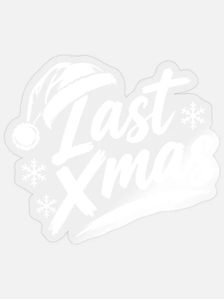 Last Xmas Mütze - Sticker Größe S (10 x 10 cm) - Transparent glänzend