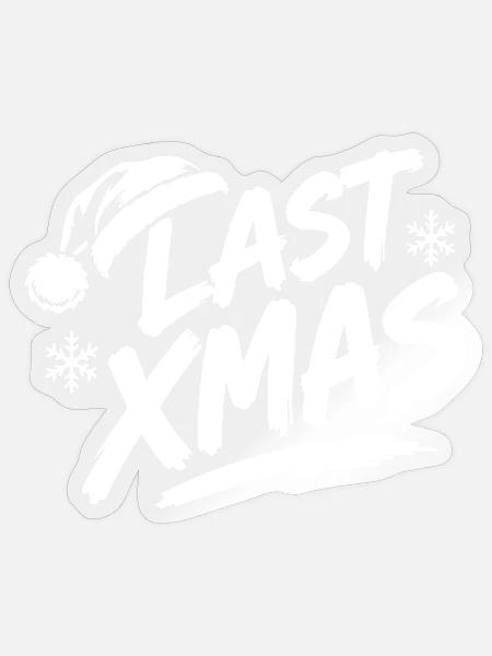 Last Xmas Mütze - Sticker Größe S (10 x 10 cm) - Transparent glänzend