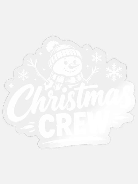 Christmas Crew Schneemann - Sticker Größe S (10 x 10 cm) - Transparent glänzend