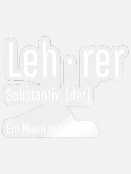 Lehrer Substantiv Definition Schule Geschenk - Sticker Größe S (10 x 10 cm) - Transparent glänzend