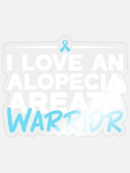 Alopecia Areata - Liebe für Kämpfer - Sticker Größe S (10 x 10 cm) - Transparent glänzend
