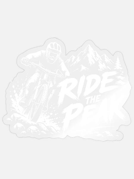 Ride The Peak - Sticker Größe S (10 x 10 cm) - Transparent glänzend