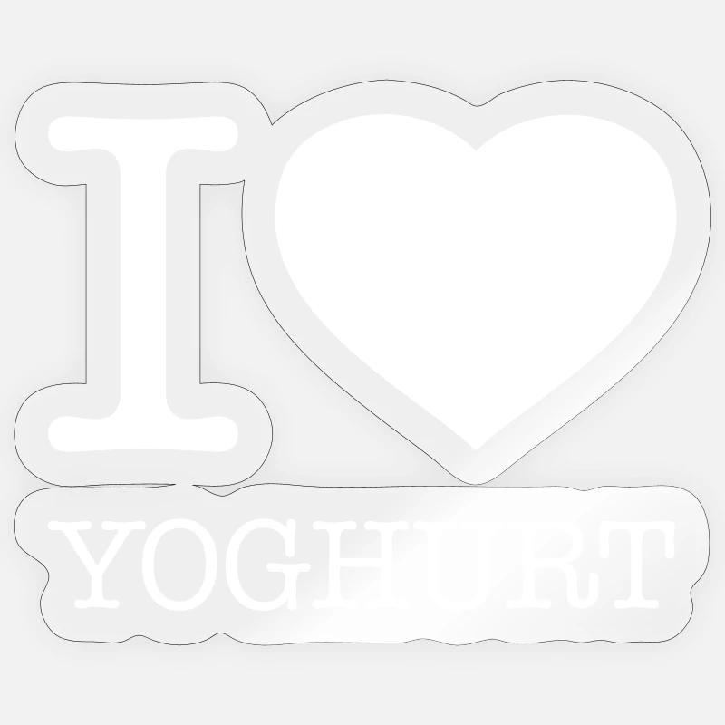 I LOVE YOGHURT Joghurt - Sticker Größe S (10 x 10 cm) - Transparent glänzend
