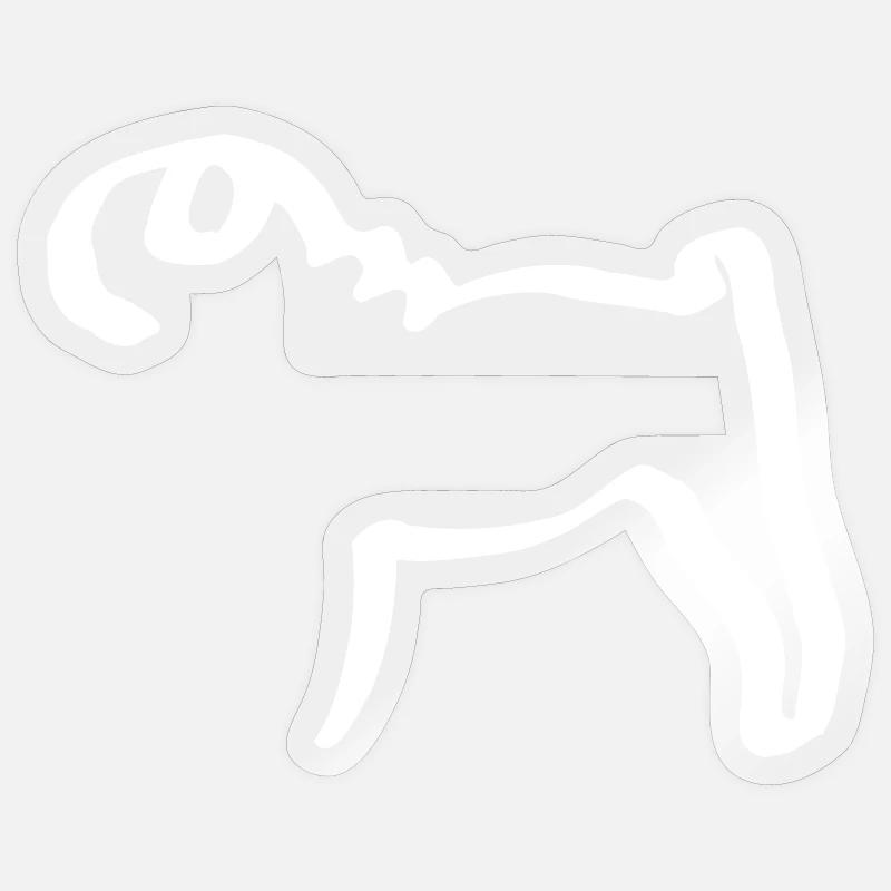Line Pug - Sticker size S (10 x 10 cm) - transparent glossy