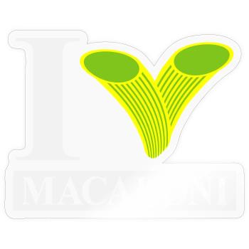 I love macaroni - Sticker size S (10 x 10 cm) - transparent glossy - Front