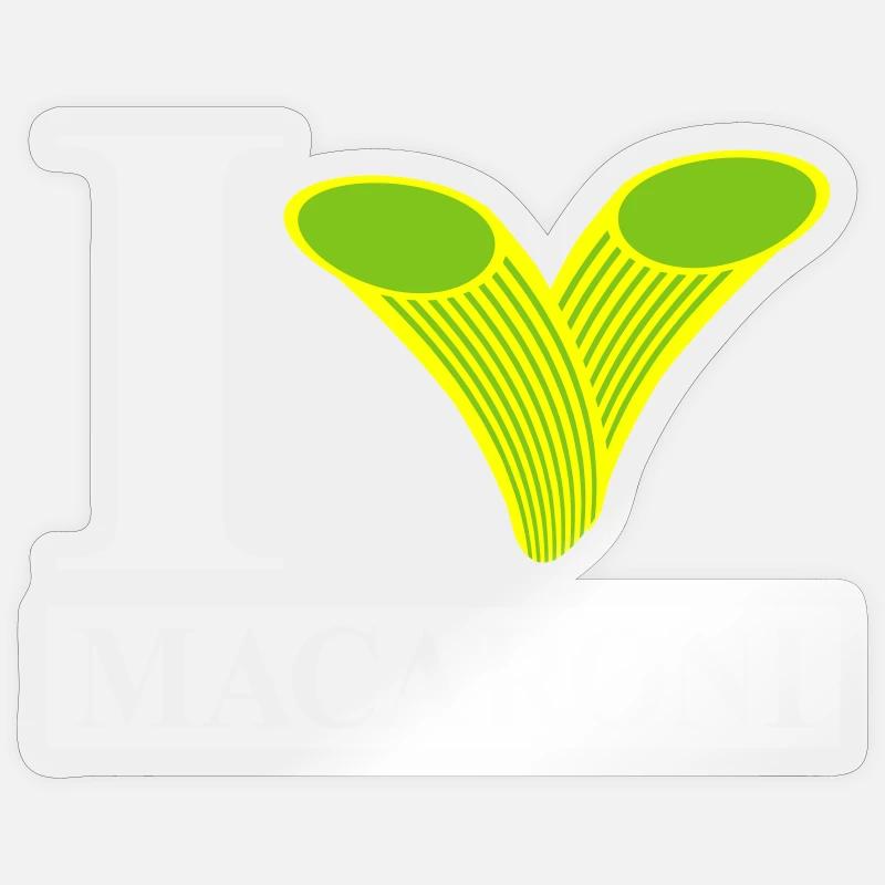 I love macaroni - Sticker size S (10 x 10 cm) - transparent glossy