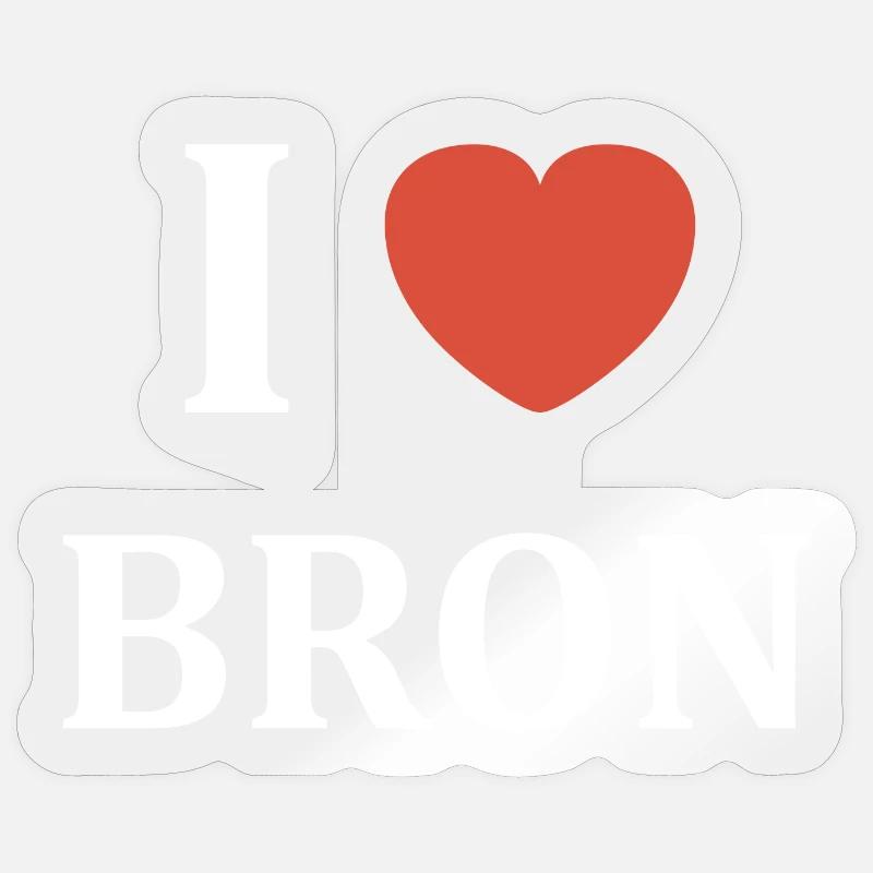 i love Bron - Sticker taille S (10 x 10 cm) - brillant transparent