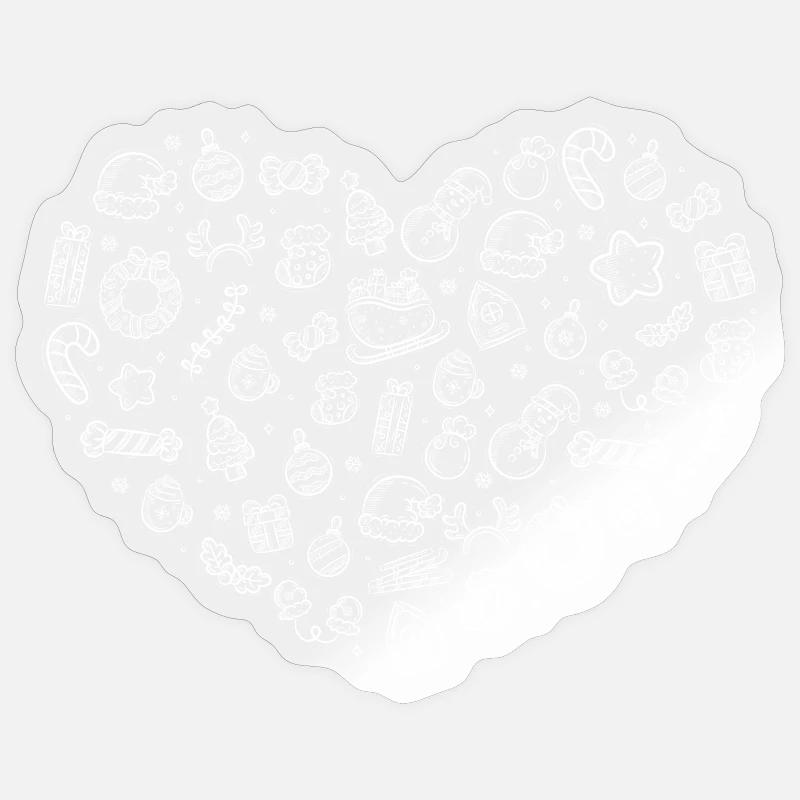 Candy Heart Whim Pattern - Sticker size S (10 x 10 cm) - transparent glossy