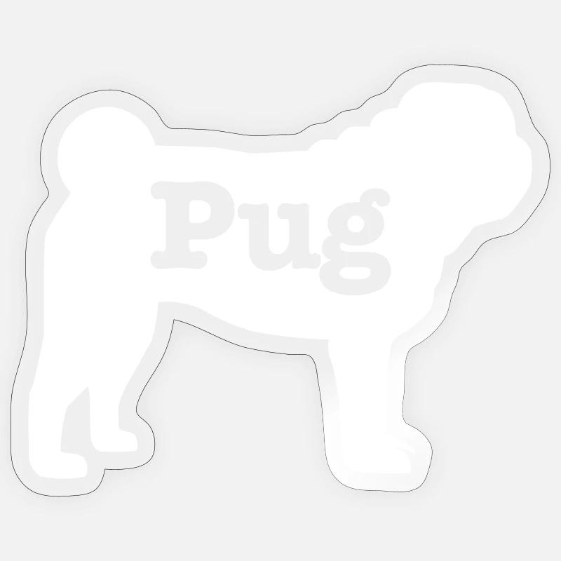 Pug - Sticker size S (10 x 10 cm) - transparent glossy