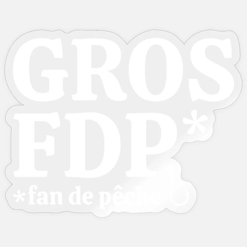 pêche, pêcheur, fan de pêche - Sticker taille S (10 x 10 cm) - brillant transparent