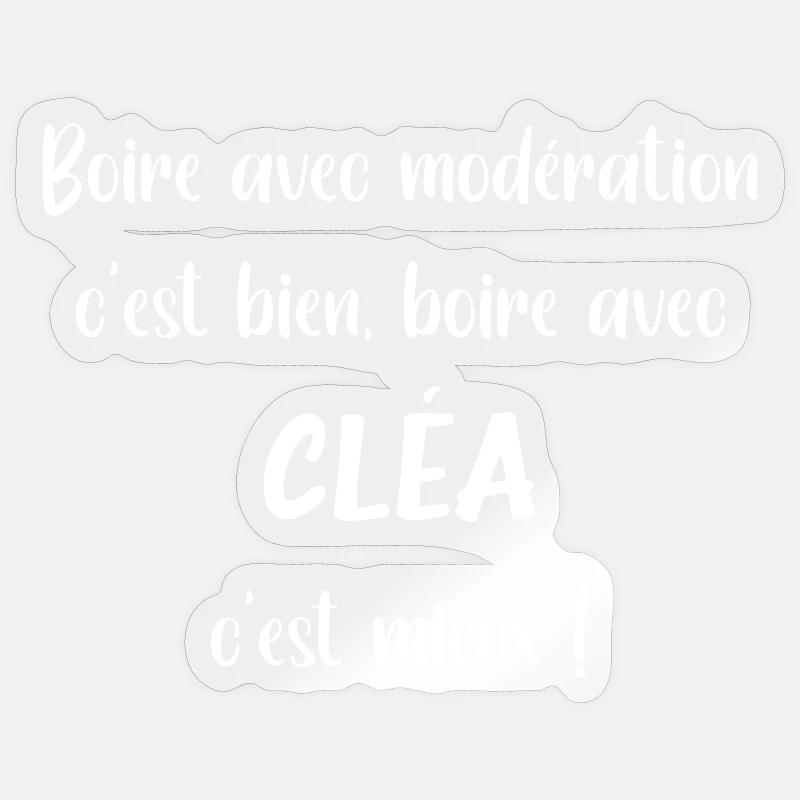 boire avec clea - Sticker taille S (10 x 10 cm) - brillant transparent