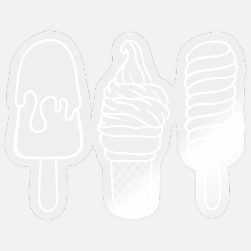 Eiscreme-Fan - Sticker Größe S (10 x 10 cm) - Transparent glänzend