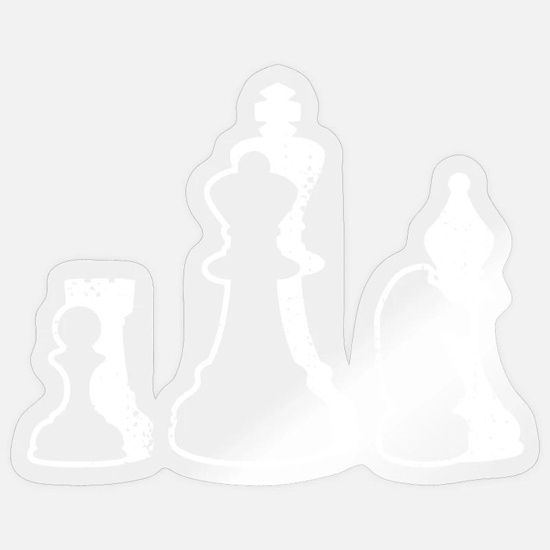 Pièces d’échecs - Sticker taille S (10 x 10 cm) - brillant transparent