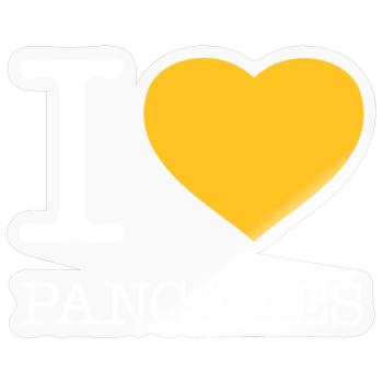 I LOVE PANCAKES - Sticker Größe S (10 x 10 cm) - Transparent glänzend - Vorne