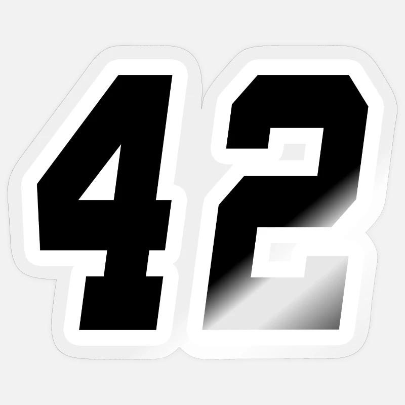 Nummer zweiundvierzig 42 Sticker Größe S (10 x 10 cm)