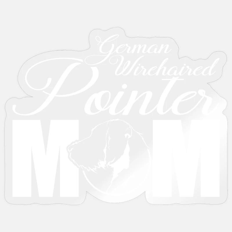 German Wirehaired Pointer Profil Mom Wilsigns Sticker Größe S (10 x 10 cm)