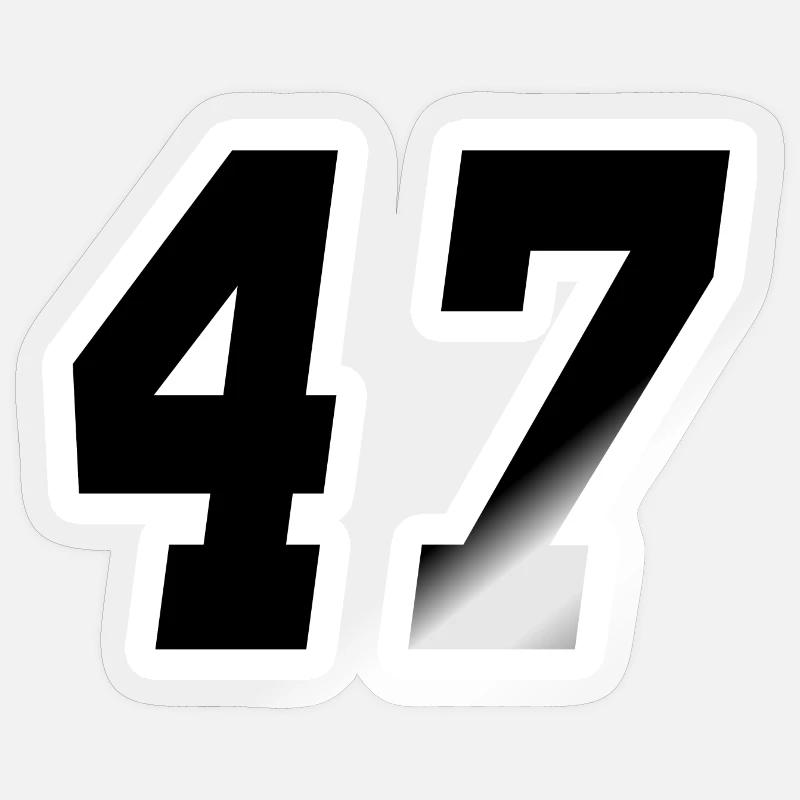 Nummer siebenundvierzig 47 - Sticker Größe S (10 x 10 cm) - Transparent glänzend