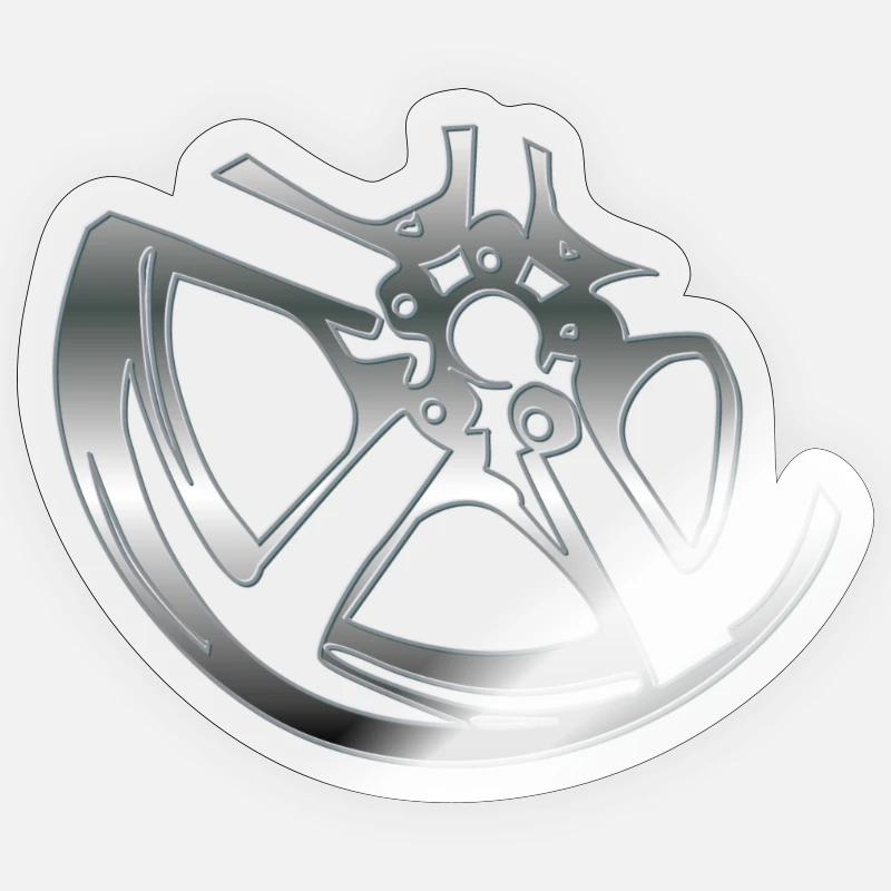 Felge Chrom - Sticker Größe S (10 x 10 cm) - Transparent glänzend