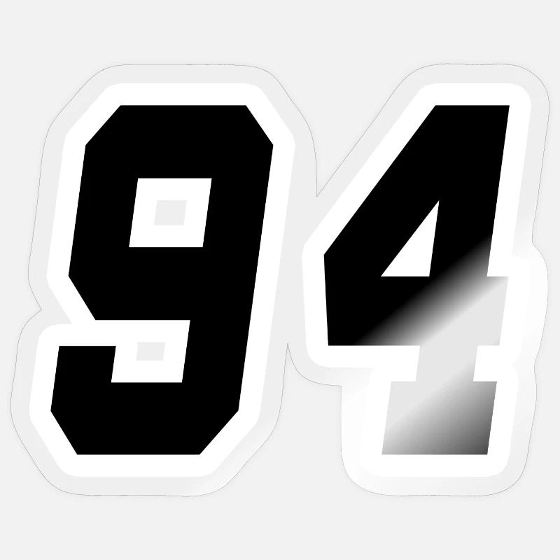 Nummer vierundneunzig 94 Sticker Größe S (10 x 10 cm)