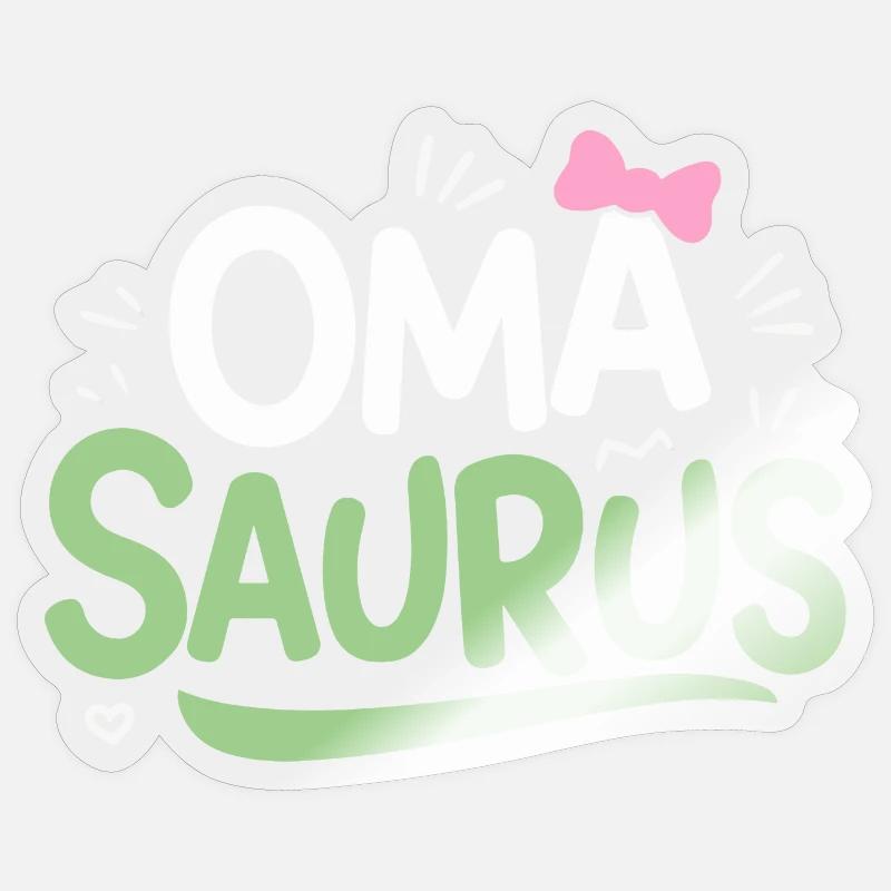 OmaSaurus T-Shirt Lustig Großmutter Geburtstag Sticker Größe S (10 x 10 cm)