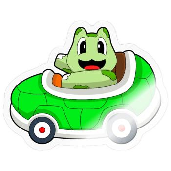 Turtle Car - Sticker size S (10 x 10 cm) - transparent glossy - Front