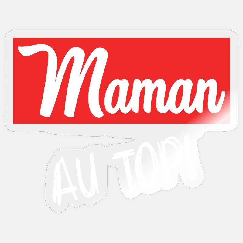 MAMAN - Sticker taille S (10 x 10 cm) - brillant transparent