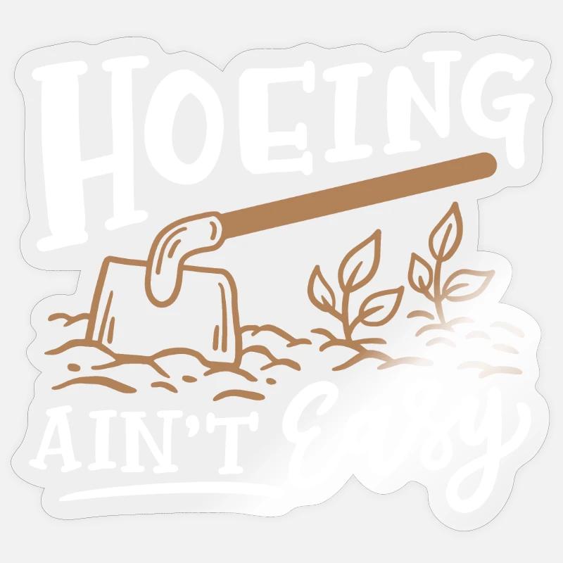 Hacken Gartenarbeit - Sticker Größe S (10 x 10 cm) - Transparent glänzend