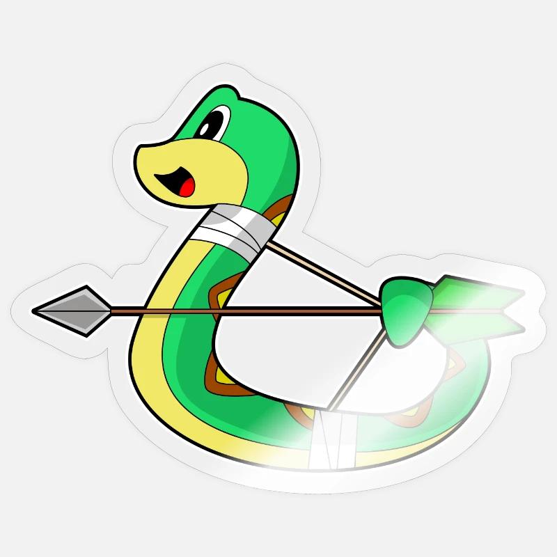Arc d’archer serpent - Sticker taille S (10 x 10 cm) - brillant transparent
