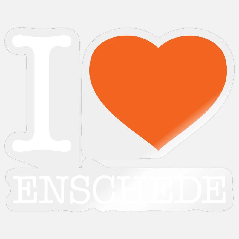 J’ADORE ENSCHEDE - Sticker taille S (10 x 10 cm) - brillant transparent