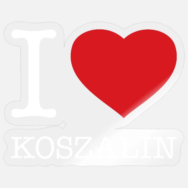 I LOVE KOSZALIN - Sticker Größe S (10 x 10 cm) - Transparent glänzend