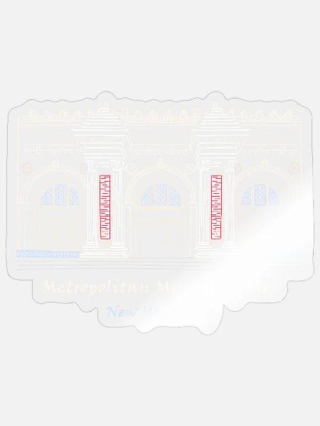 New York City, Metropolitan Museum of Art, USA - Sticker Größe S (10 x 10 cm) - Transparent glänzend