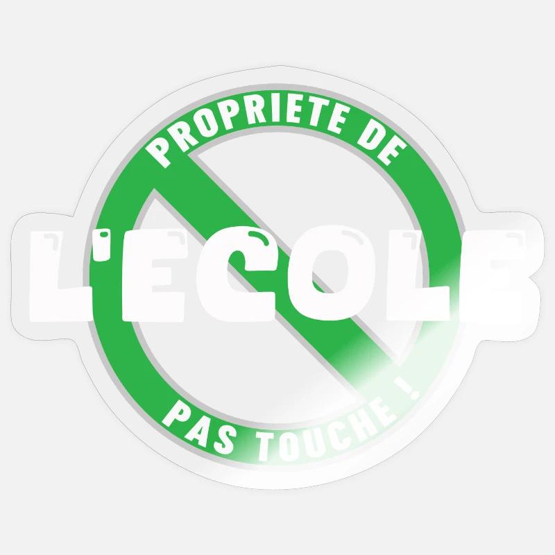 Propriété de l’école, blanc Sticker taille S (10 x 10 cm)