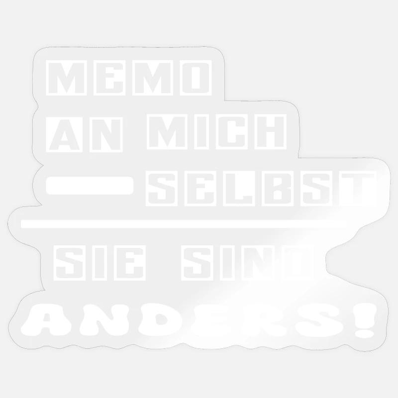 Sie sind anders ! - Sticker Größe S (10 x 10 cm) - Transparent glänzend