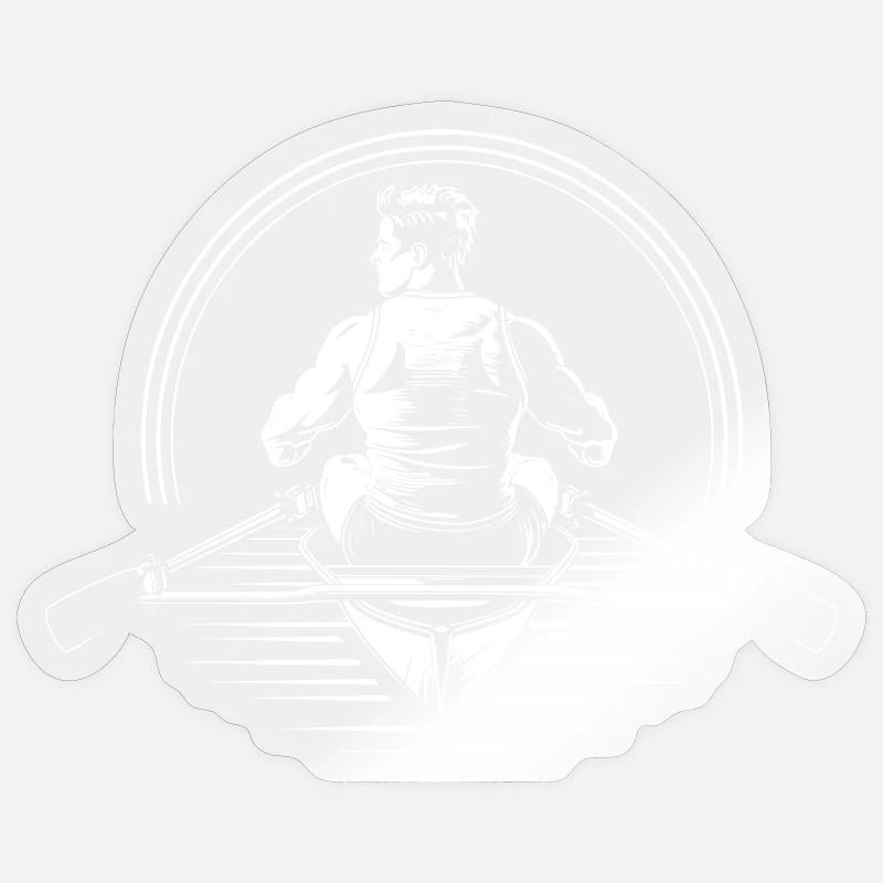Rower Drawing - Sticker size S (10 x 10 cm) - transparent glossy