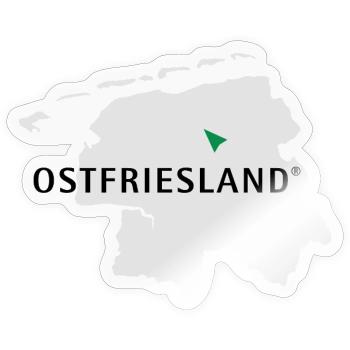 Ostfriesland Logo Karte - Sticker Größe S (10 x 10 cm) - Transparent glänzend - Vorne