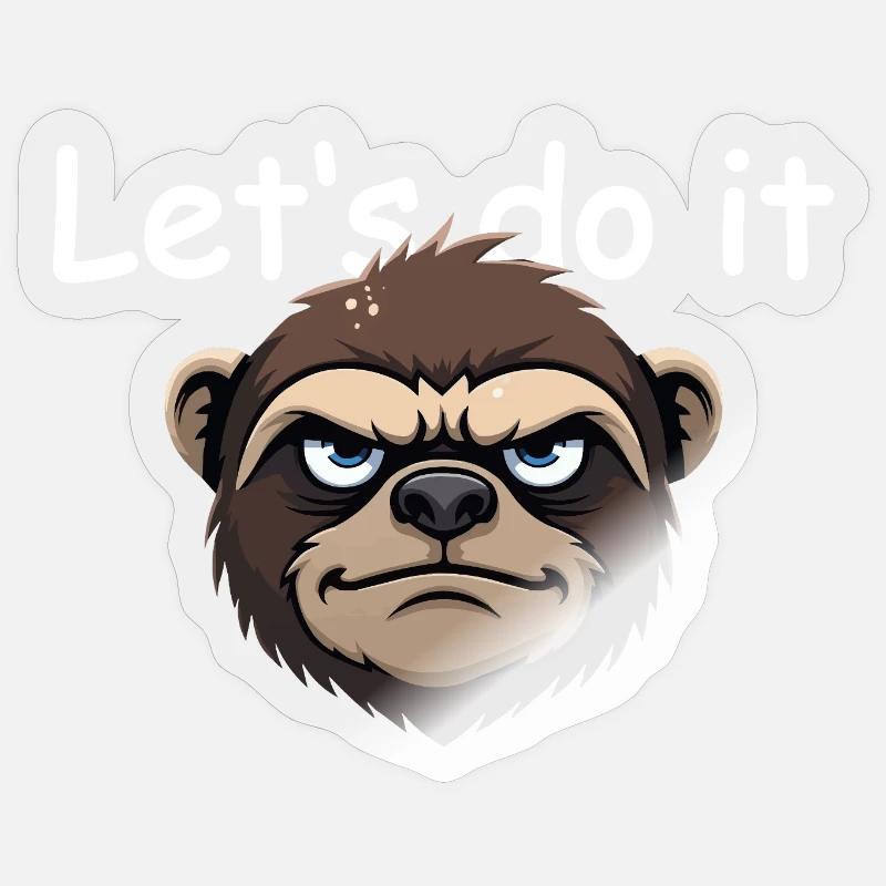Faultier - let's do it - Sticker Größe S (10 x 10 cm) - Transparent glänzend