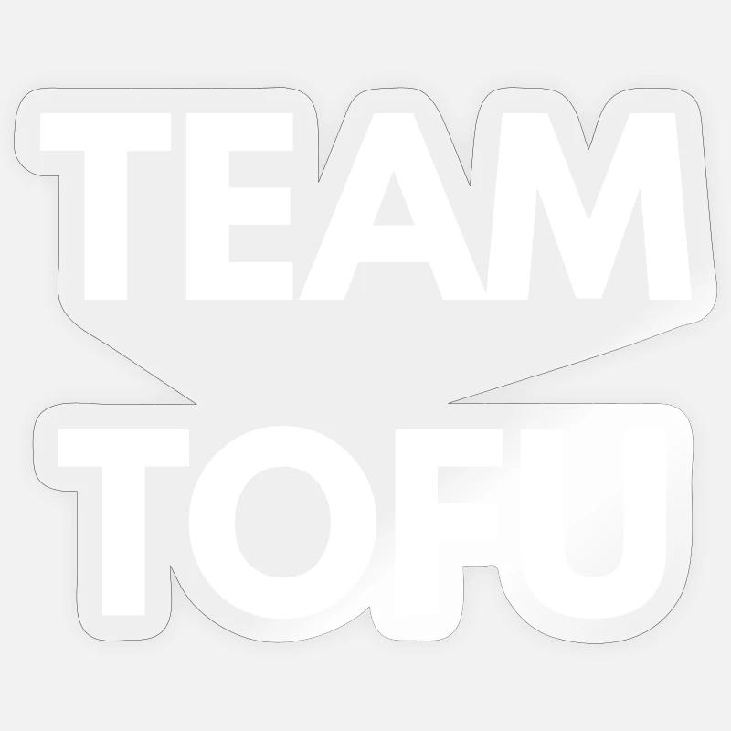 Team Tofu – Vegan Statement - Sticker Größe S (10 x 10 cm) - Transparent glänzend