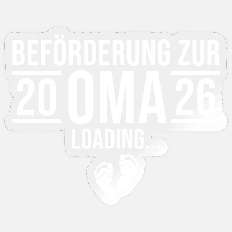 Oma 2026 loading - Werdende Großmutter - Sticker Größe S (10 x 10 cm) - Transparent glänzend