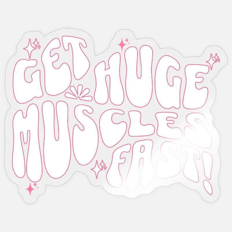 Big Muscles Fun Slogan Design - Sticker taille S (10 x 10 cm) - brillant transparent