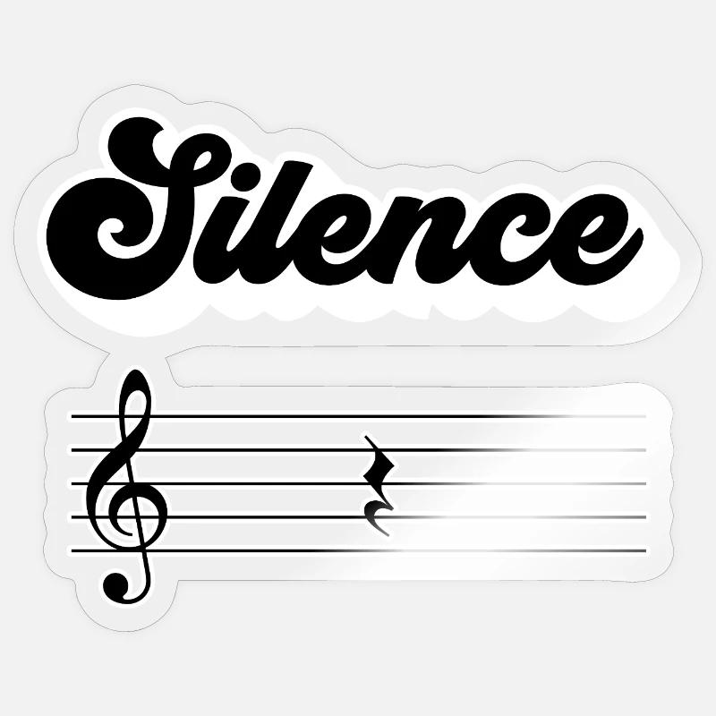 Silence Solfeggio Geschenk Musikermusik Sticker Größe S (10 x 10 cm)