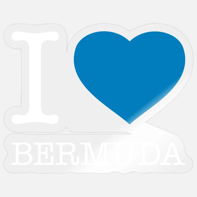 I love Bermuda - Sticker size S (10 x 10 cm) - transparent glossy