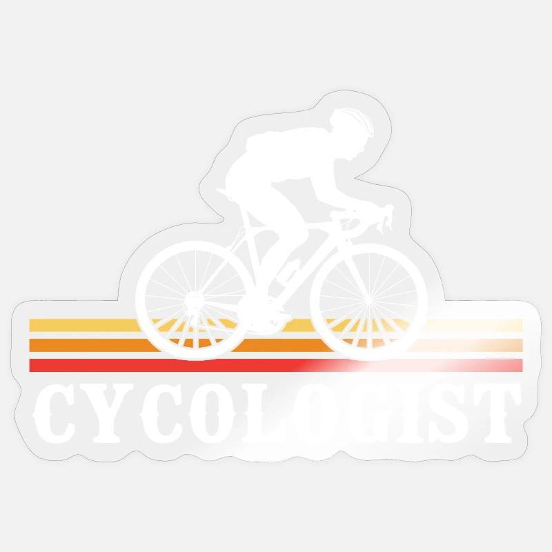 Cyclisme cycologue - Sticker taille S (10 x 10 cm) - brillant transparent